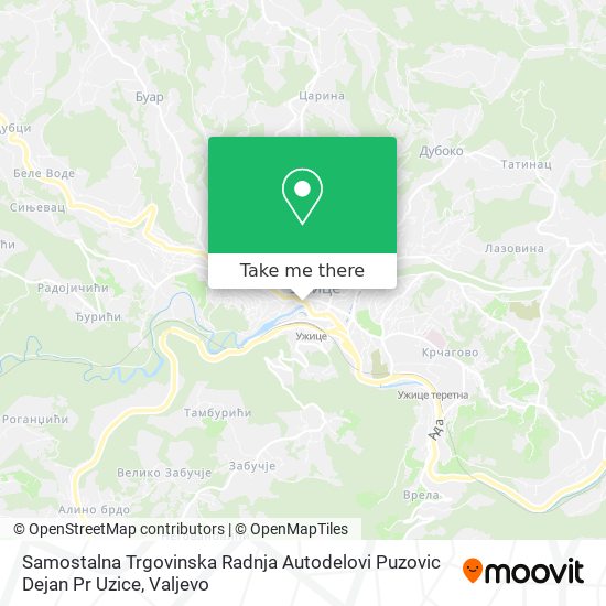 Samostalna Trgovinska Radnja Autodelovi Puzovic Dejan Pr Uzice map