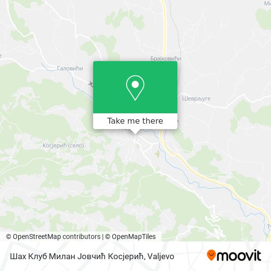 Шах Клуб Милан Јовчић Косјерић map