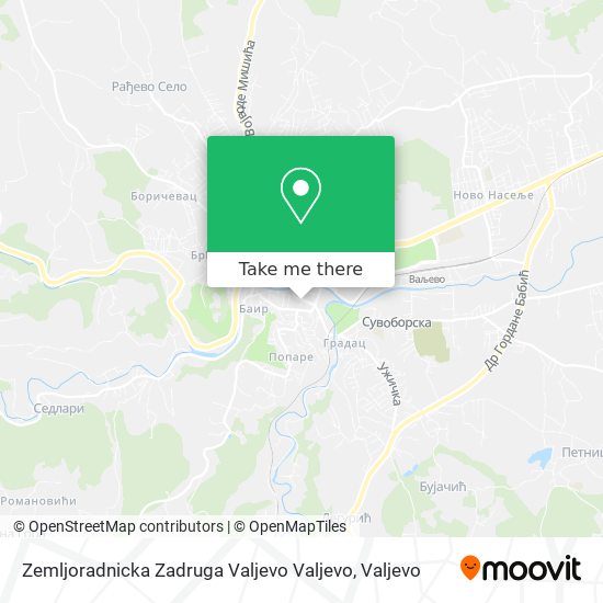 Zemljoradnicka Zadruga Valjevo Valjevo map