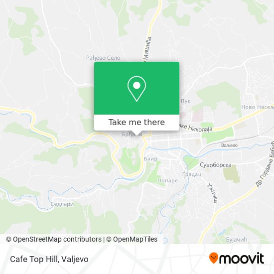 Cafe Top Hill map