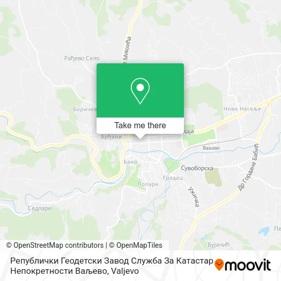 Републички Геодетски Завод Служба За Катастар Непокретности Ваљево map
