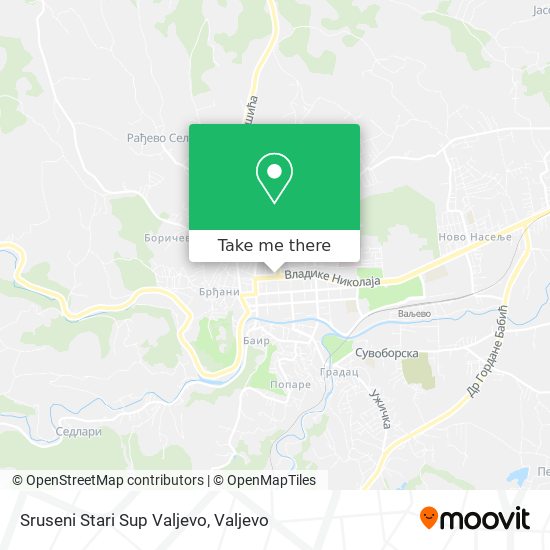 Sruseni Stari Sup Valjevo map