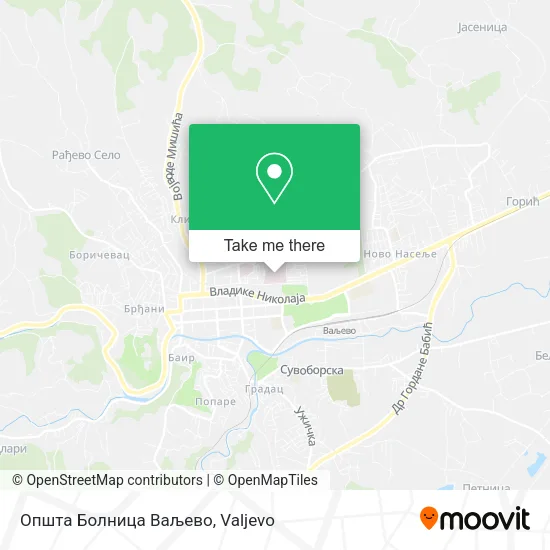 Општа Болница Ваљево map