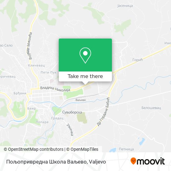 Пољопривредна Школа Ваљево map