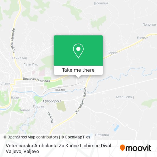 Veterinarska Ambulanta Za Kućne Ljubimce Dival Valjevo map