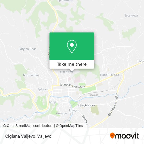 Ciglana Valjevo map