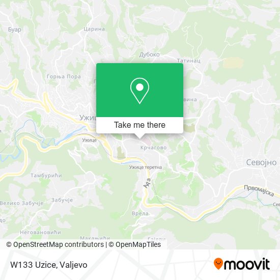 W133 Uzice map