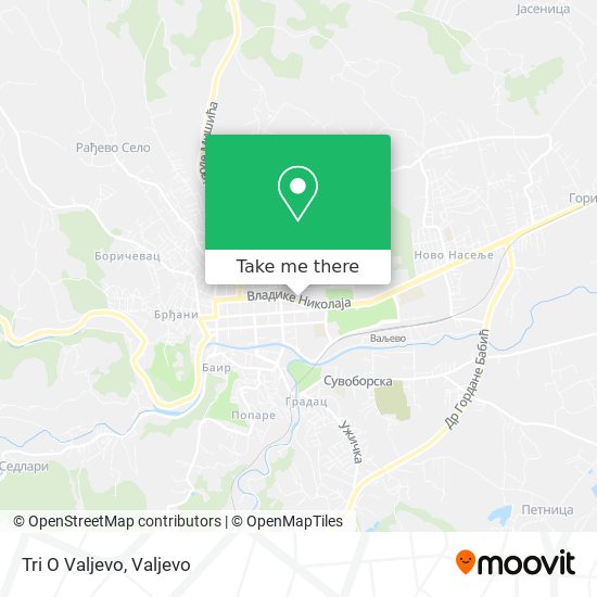 Tri O Valjevo map