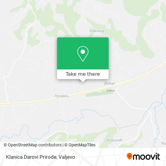 Klanica Darovi Prirode map