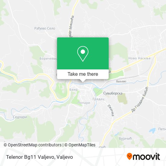 Telenor Bg11 Valjevo map