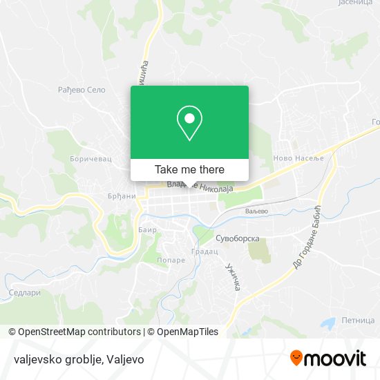 valjevsko groblje map