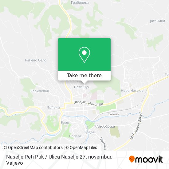 Naselje Peti Puk / Ulica Naselje 27. novembar map