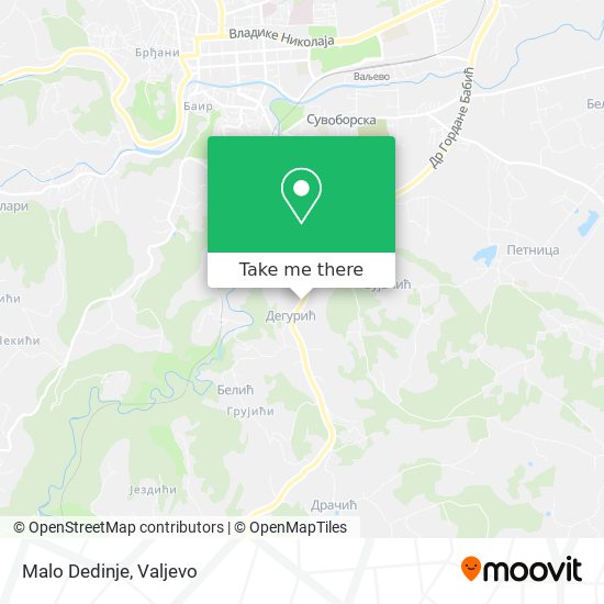 Malo Dedinje map