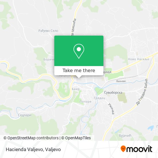 Hacienda Valjevo map