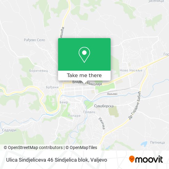 Ulica Sindjeliceva 46 Sindjelica blok map