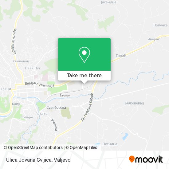 Ulica Jovana Cvijica map