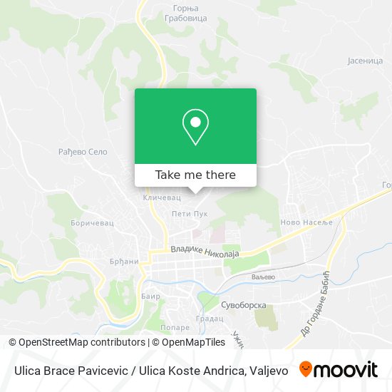 Ulica Brace Pavicevic / Ulica Koste Andrica map