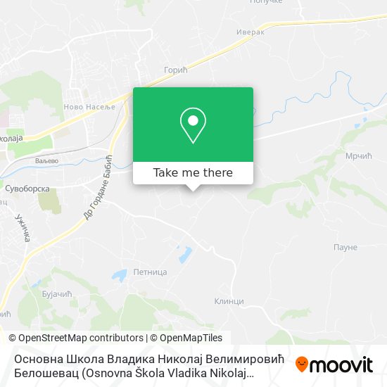 Основна Школа Владика Николај Велимировић Белошевац map