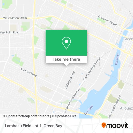 Mapa de Lambeau Field Lot 1