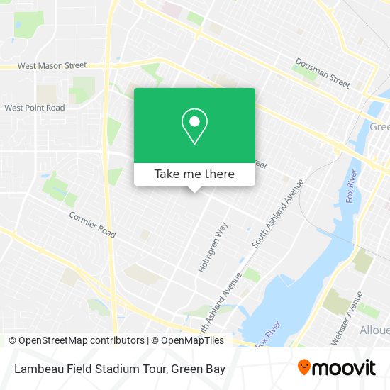 Mapa de Lambeau Field Stadium Tour