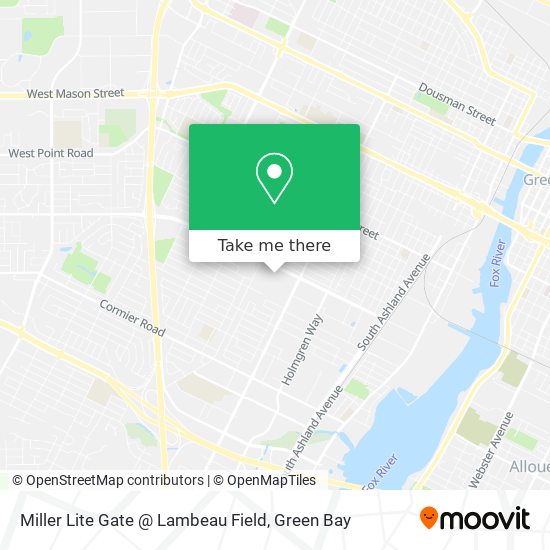 Miller Lite Gate @ Lambeau Field map