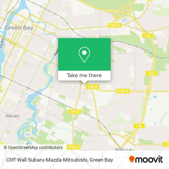 How To Get To Cliff Wall Subaru Mazda Mitsubishi In Green Bay By Bus