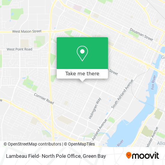 Lambeau Field- North Pole Office map