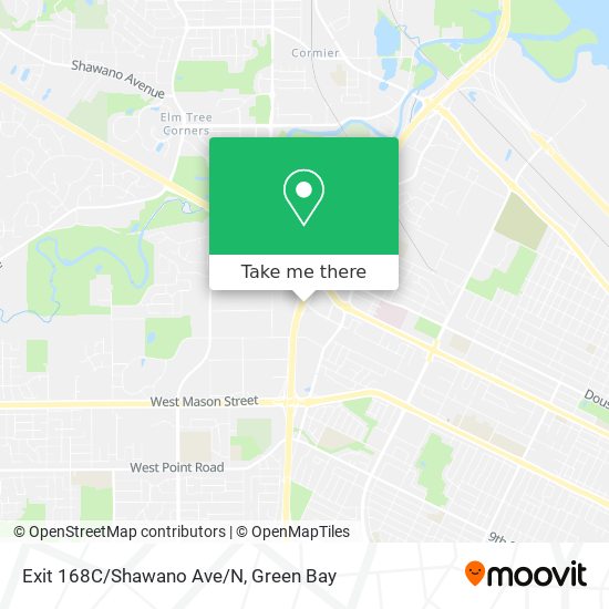 Mapa de Exit 168C/Shawano Ave/N