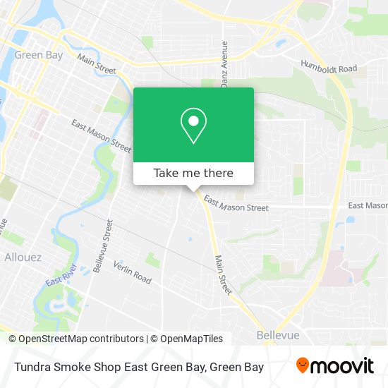 Mapa de Tundra Smoke Shop East Green Bay
