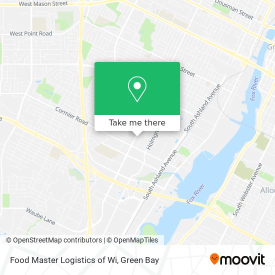 Food Master Logistics of Wi map