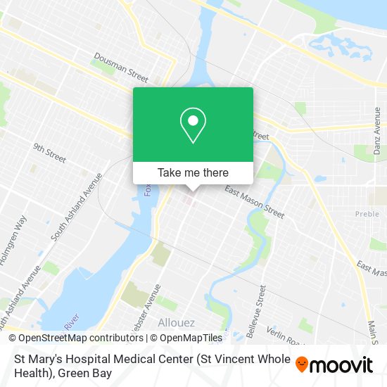Mapa de St Mary's Hospital Medical Center (St Vincent Whole Health)