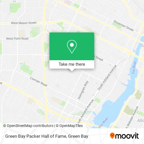 Green Bay Packer Hall of Fame map