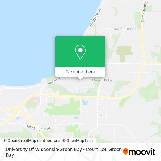 University Of Wisconsin-Green Bay - Court Lot map