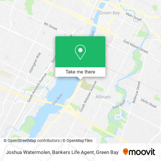 Mapa de Joshua Watermolen, Bankers Life Agent
