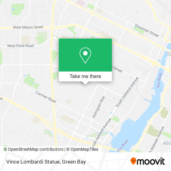 Vince Lombardi Statue map