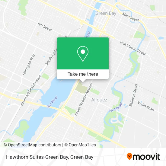 Hawthorn Suites-Green Bay map