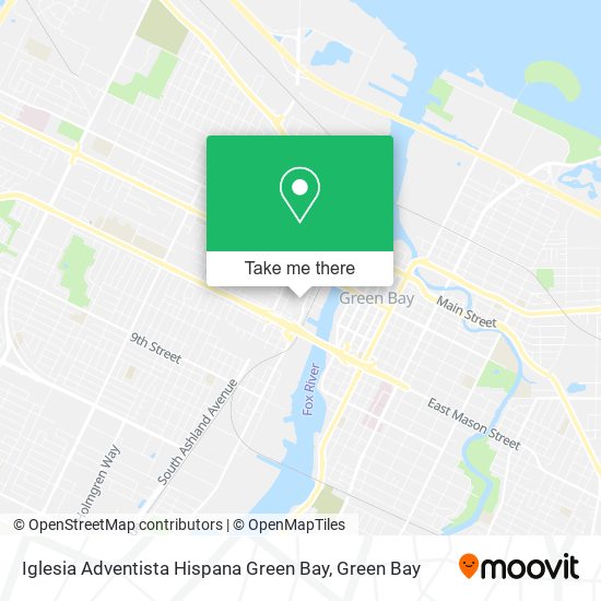 Mapa de Iglesia Adventista Hispana Green Bay