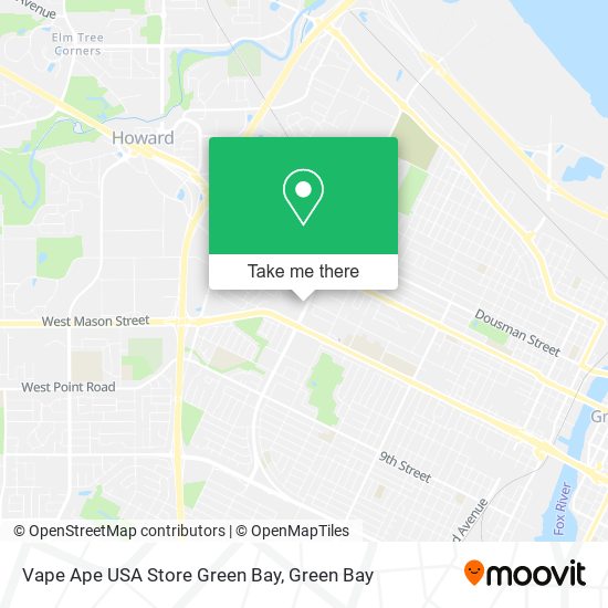 Mapa de Vape Ape USA Store Green Bay