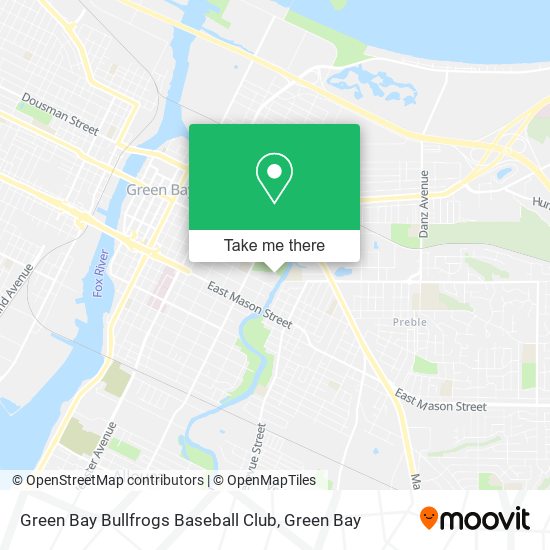 Mapa de Green Bay Bullfrogs Baseball Club