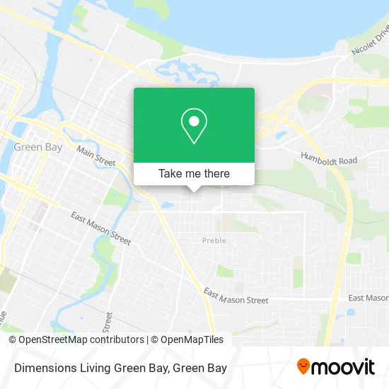 Dimensions Living Green Bay map