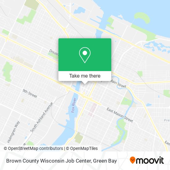 Mapa de Brown County Wisconsin Job Center