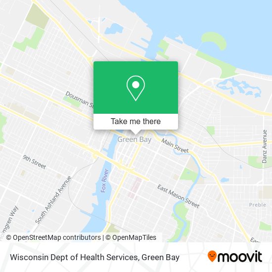 Mapa de Wisconsin Dept of Health Services