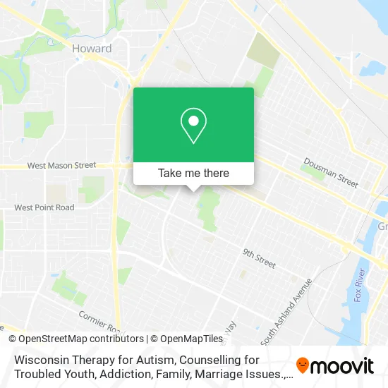 Mapa de Wisconsin Therapy for Autism, Counselling for Troubled Youth, Addiction, Family, Marriage Issues.
