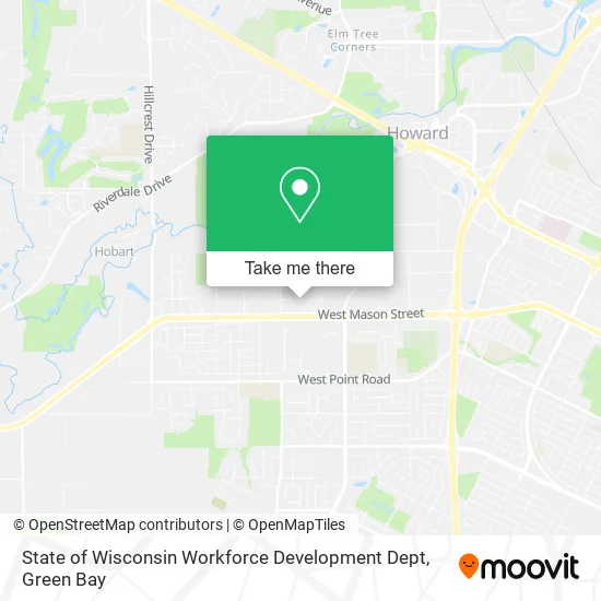State of Wisconsin Workforce Development Dept map