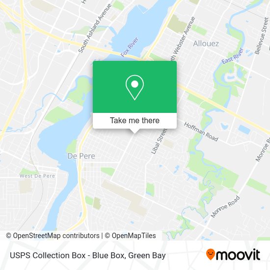 USPS Collection Box - Blue Box map