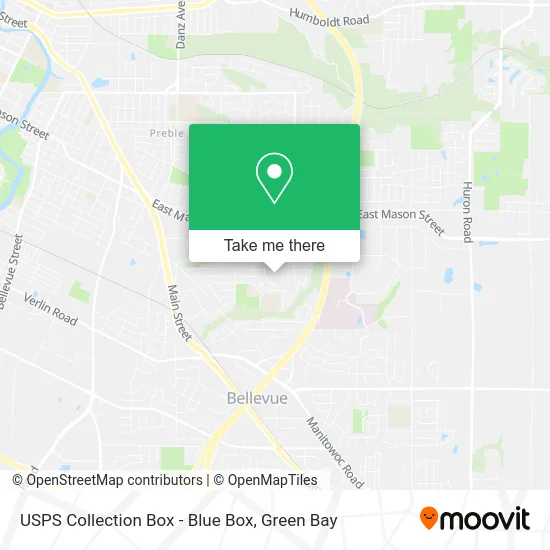 Mapa de USPS Collection Box - Blue Box