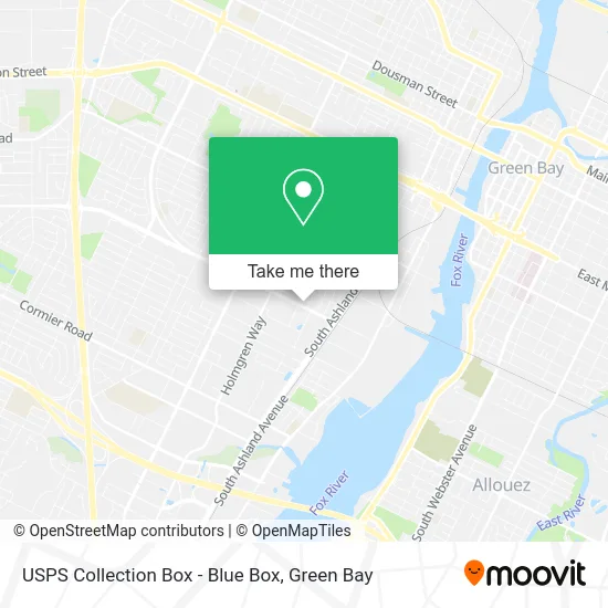 Mapa de USPS Collection Box - Blue Box