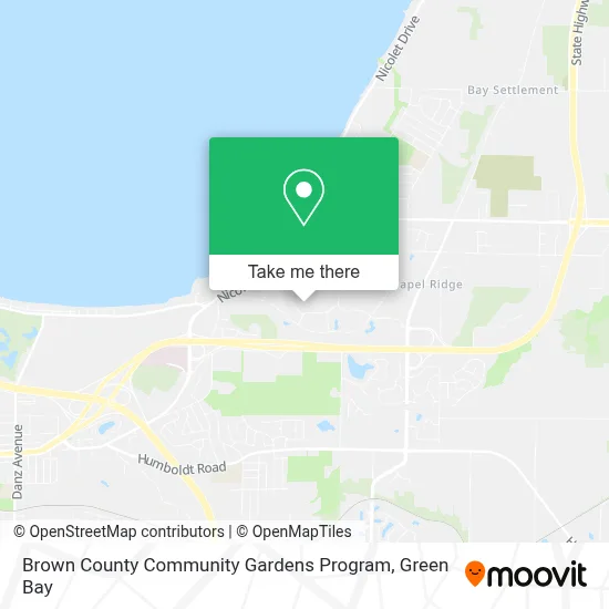 Brown County Community Gardens Program map