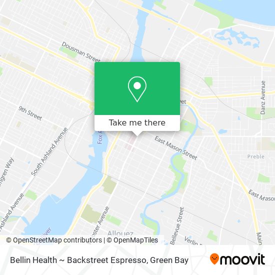 Mapa de Bellin Health ~ Backstreet Espresso