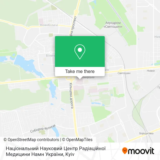 Карта Національний Науковий Центр Радіаційної Медицини Намн України
